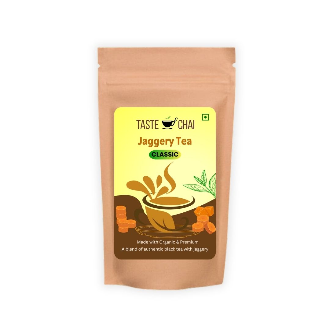 Classic Jaggery Tea Blend – Natural Sweetness & Rich Flavor | No Added Sugar | 2 in 1 Instant Tea Premix with Jaggery & Assam Tea