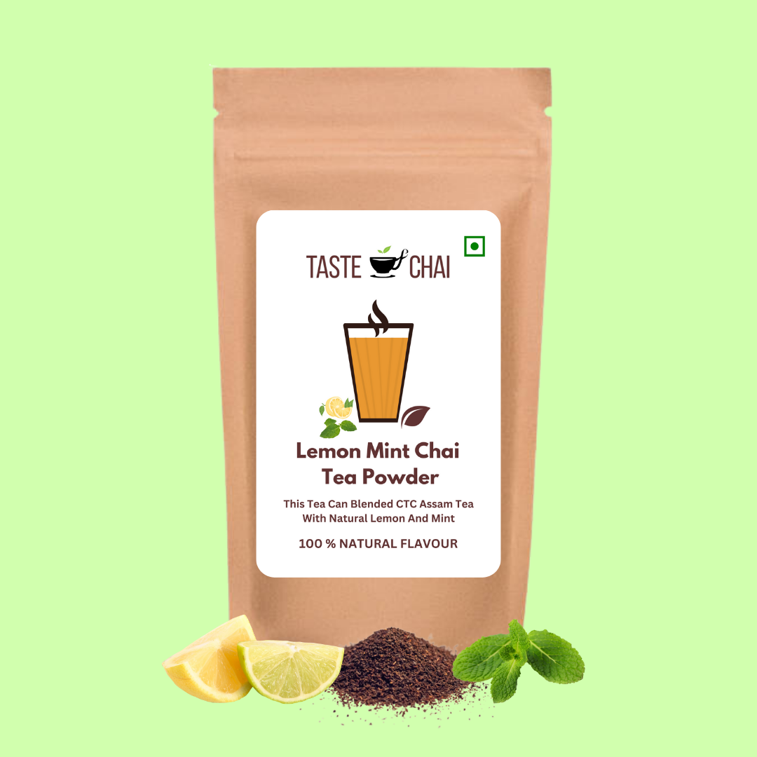 Lemon Mint Tea | Natural Lemon Mint Flavoured Chai Tea Powder | Taste of chai