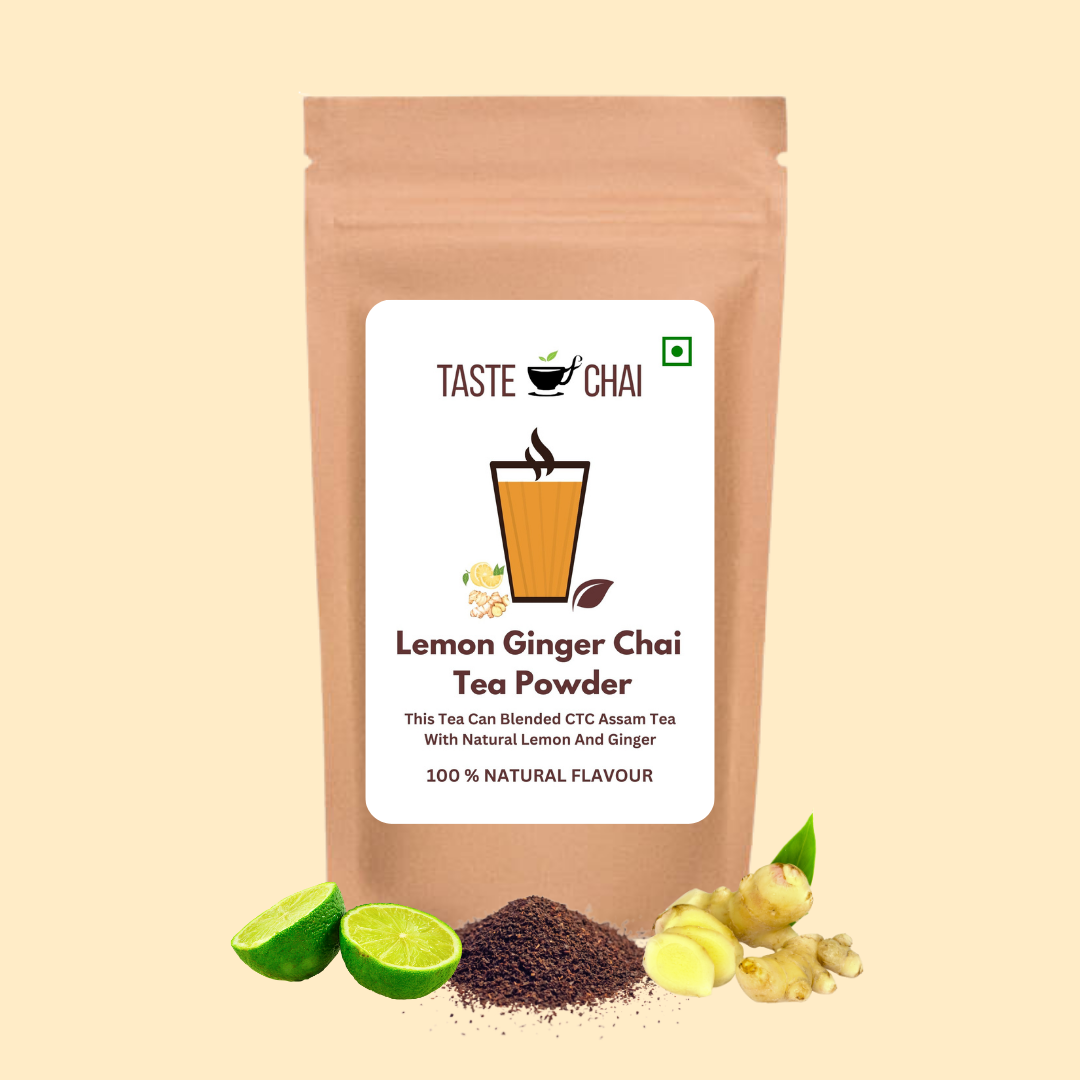 Lemon Ginger Tea | Natural Lemon Ginger Flavoured Chai Tea Powder | Taste of chai