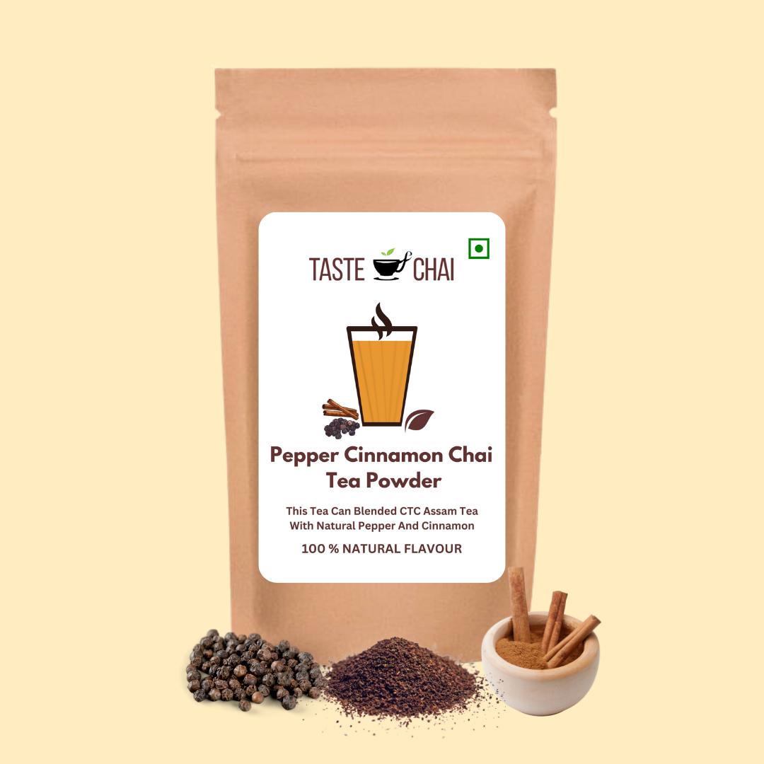 Pepper Cinnamon Tea | Natural Pepper Cinnamon Flavoured Chai Tea Powder | Taste of chai