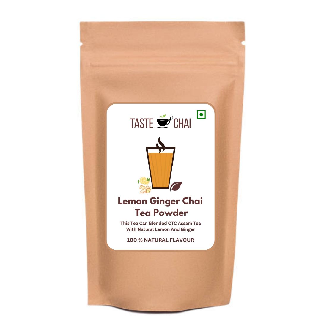 Lemon Ginger Tea | Natural Lemon Ginger Flavoured Chai Tea Powder | Taste of chai