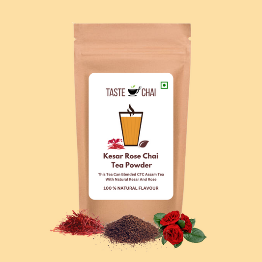 Kesar Rose Tea | Natural Kesar Rose Flavoured Chai Tea Powder | Taste of chai