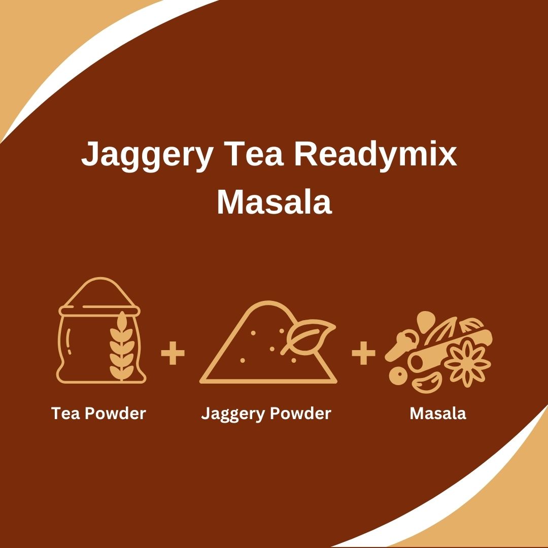 Jaggery Tea Ready mix | 3 in 1 Instant Tea Premix with Jaggery Tea With Masala